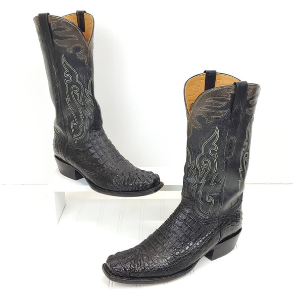 Lucchese Other - Lucchese  10D Custom Hornback Caiman Burnished Mad Dog Goat Shaft Cowboy Boots